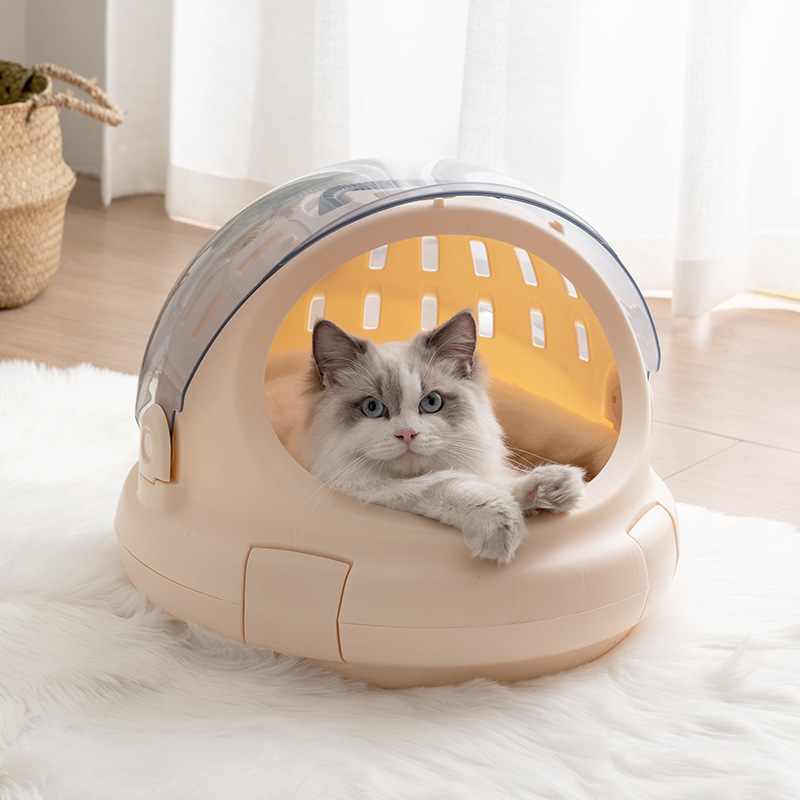 2021 Latest Design Pet Bag Out Carrying - Hot sale Multiple-use portable ABS pet space capsule, can be breathable cat toilet  –  JIMIHAI