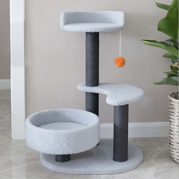 Wholesale Multi-layer cat climbing tree one-piece vertical sisal scratching , cat scratching board jumping platform toy