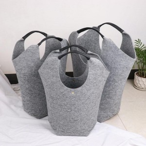 Eco Friendly Factory Price Folding Felt Lundry Basket Grocery Basket Bag Laundry Basket for Clothing and Toys