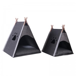 Personlized Products Luxury Cat House - Fusen  folding Cat House Custom High Quality Tent Tipi Comfort Luxury dog house Gray /dark gray – Fusen