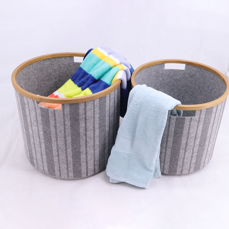 Fast delivery Foldable Laundry Basket - Home Accessories felt Storage Organizer for Closet Shelves Bedroom Office, Laundry Hamper Basket set of 4 – Fusen detail pictures
