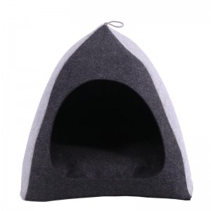 China Cheap price Cat Cave Bed Felt - Fusen Felt Pet Bed, Cat Tent Cave for Kittens and Small Dogs, Triangle Feline House Hut with Washable Cushion for Indoor Outdoor, Gray – Fusen