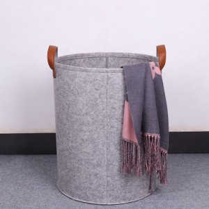 Factory wholesale Washing Basket Laundry - Simple Houseware Round Felt Collapsible  – Fusen