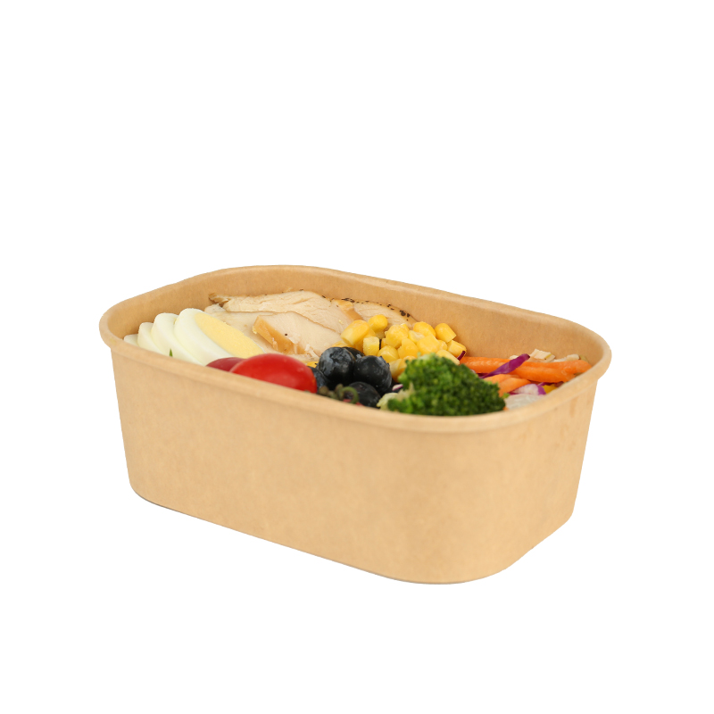 Wholesale China Cheap price China Disposable 500ml 600ml 700ml 800ml 1200ml  1600ml 2100ml Biodegradable Food Container Salad Box, Kraft Lunch Box,  Rectangular Takeout Container Manufacturer and Supplier