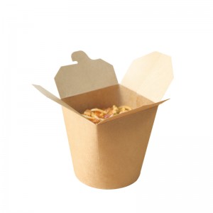 Quots for Disposable Kraft Paper Fried Rice Noodle Pasta Container Fast Food Packaging Box