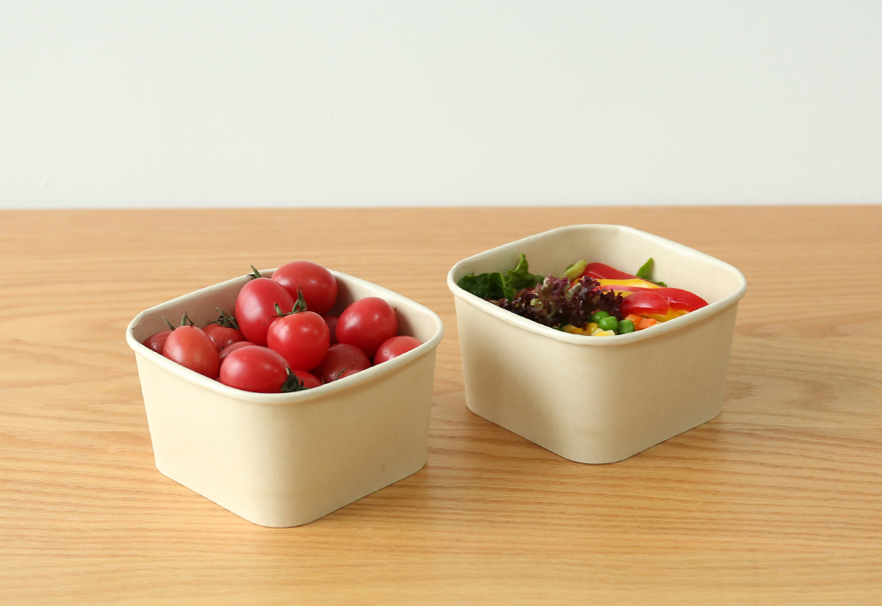 Food Grade Square Paper Bowls With Lids