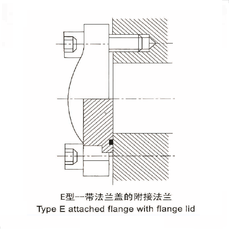 type E attached flange with flange lid
