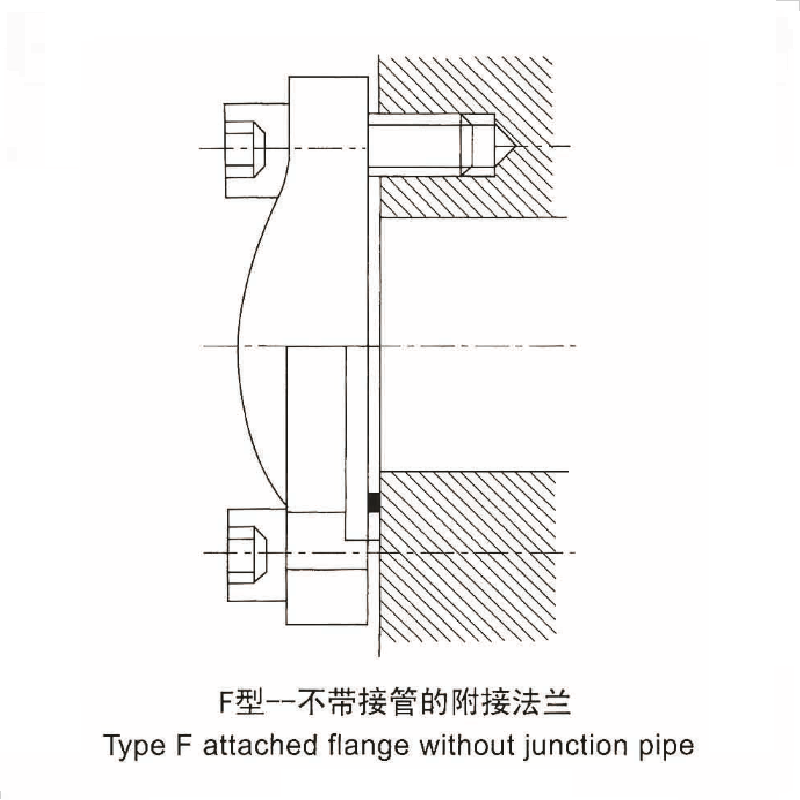 type F attached flange without junction pipe