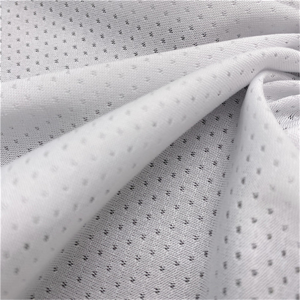 Breathable polyester knit weft jacquard mesh fabric for sportswear