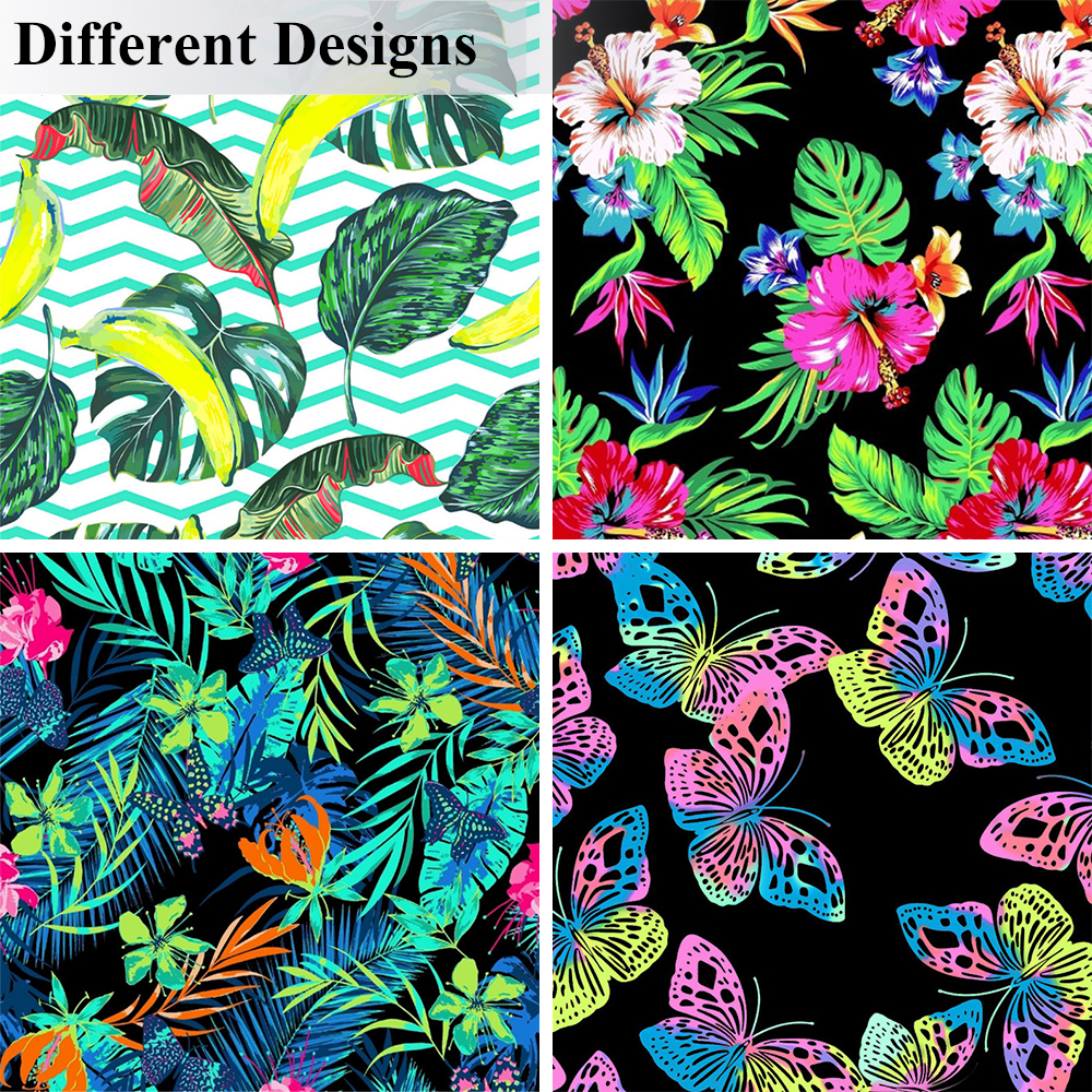 Colorful Flower Mix Print Swimsuit Fabric with 4-Way Stretch for Swimwear  and Apparel