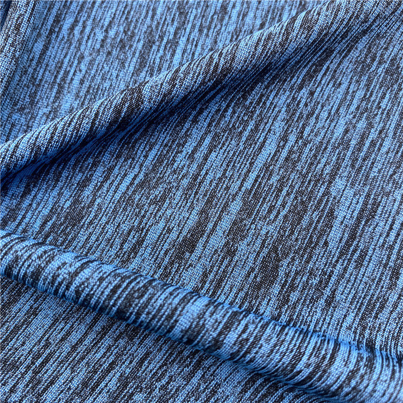 Heathered Deep Ingido Blue Tri-Blend Jersey Knit Fabric Fabric