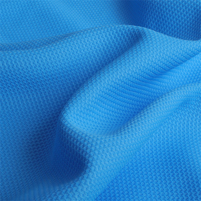 Blue Colour Dry Fit Polyester Sports Mesh Fabric Athletic Lining Fabric For  Jacket