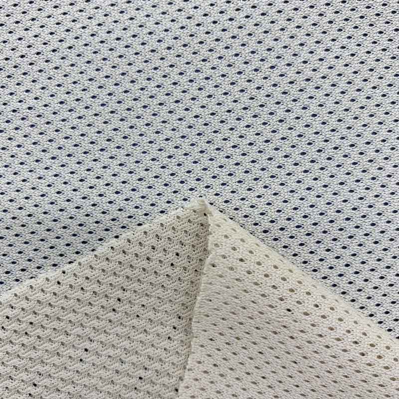 Honeycomb Mesh Fabric, White 100% Polyester Knit Athletic Sports