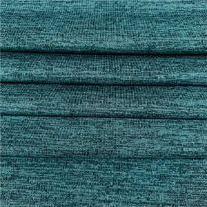 Heather polyester cationic spandex jersey moisture wicking knitted fabric