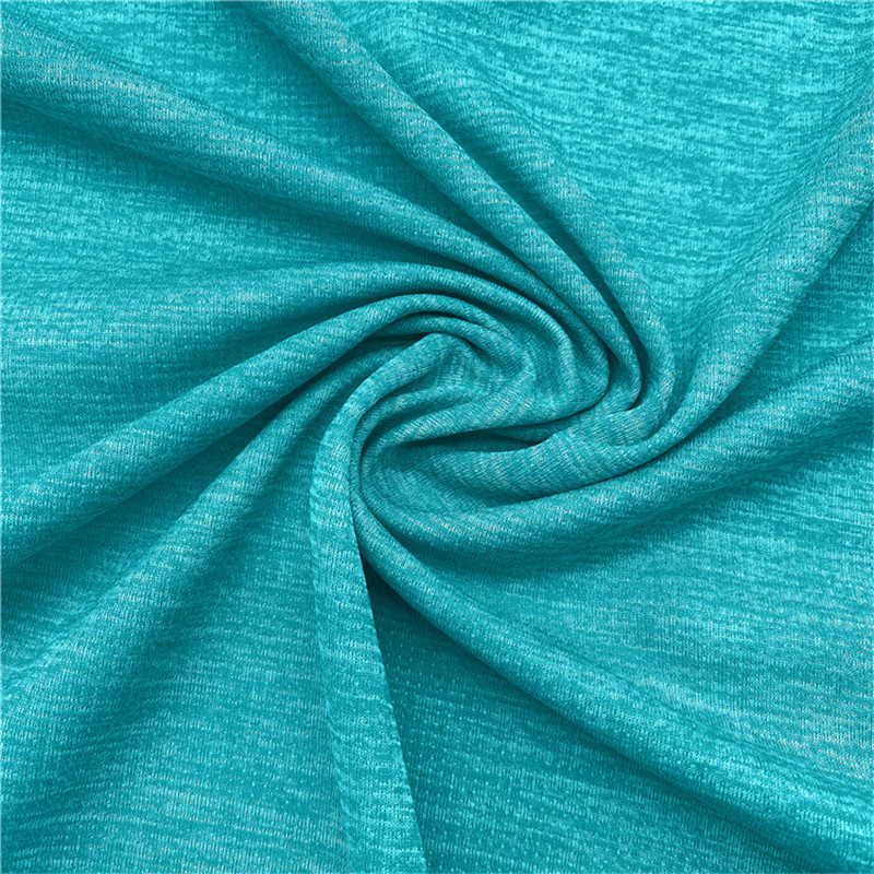 Wholesale Red Rib Knit Fabric - 100% polyester wicking melange interlock knit fabric for sportswear – Huasheng