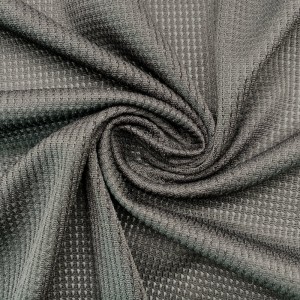 Polyester and spandex breathable black jacquard knitted mesh fabric