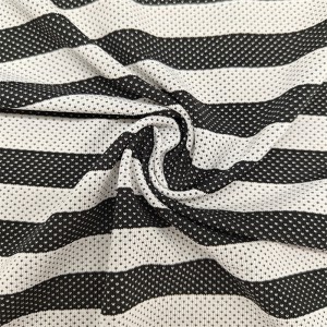 Recycled polyester spandex breathable stripe single jersey fabric