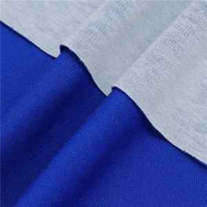 Cotton polyester blended two tone interlock knit fabric