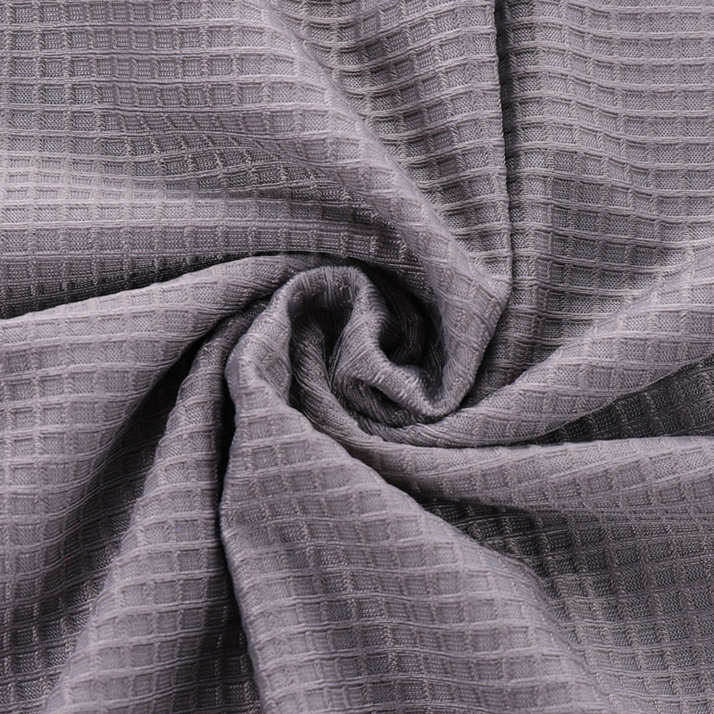 Fabric Cotton elastane Waffle Jersey Dark Grey Waffle Knit Elastic