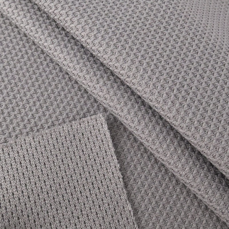 100% Polyester Double Knit Breathable Diamond Mesh Fabric for Sportswear, Polo T-Shirts Featured Image