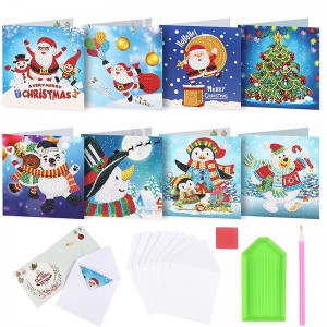 Full round cards Christmas Greeting Cards DIY 5D Diamond Painting handmade crafts for Greeting Gifts