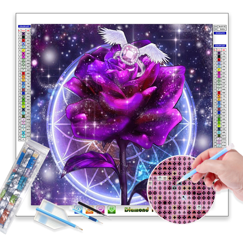 44# gifts crafts DIY beautiful flower round square full drill framed diamond painting kits home decoration Featured Image