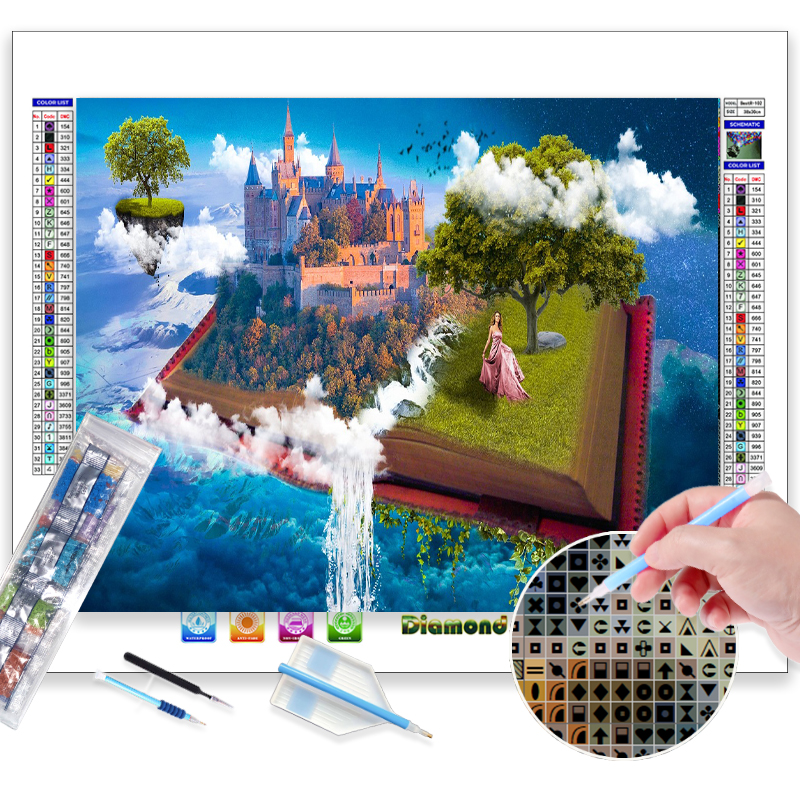 ODM Custom Design Diamond Painting Manufacturers –  33# Manufacturer High Quality Square Round Full Drills Fantastic Castle Diamond Painting Scenery Wall Painting Canvas Art  – Tianjin Fy
