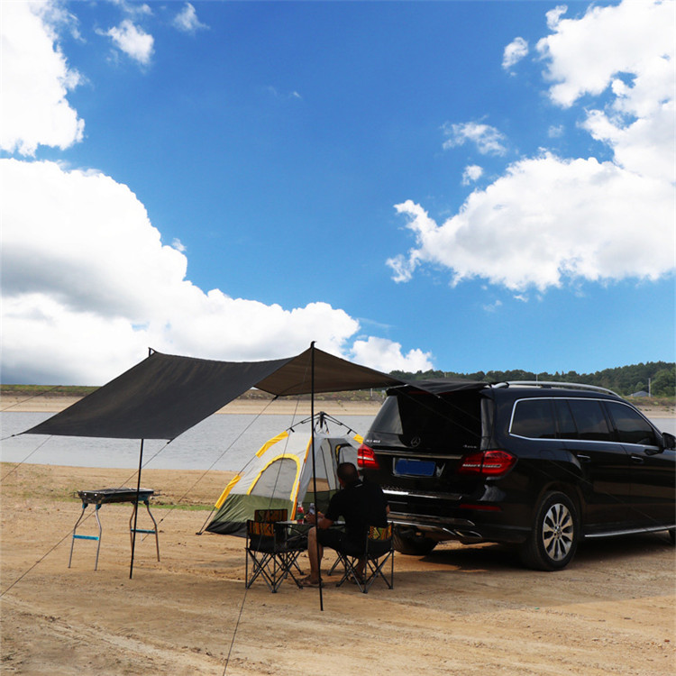 Outdoor road trip sunscreen car side tent camping picnic car awning UV protection car side sky curtain