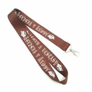 2.5 cm wide high quality red lanyard with high quality clips for ID card