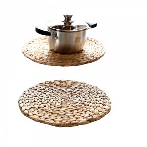 Natural Woven Water Hyacinth Grass Round Tablemat Tea Cup Mat Straw Rattan Placemat Heat Insulation Coasters