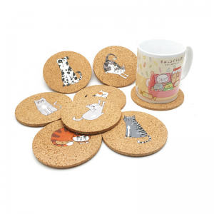 Wholesale Custom Laminated Round Coffee Blank cork Coasters For Drink Cup Mat