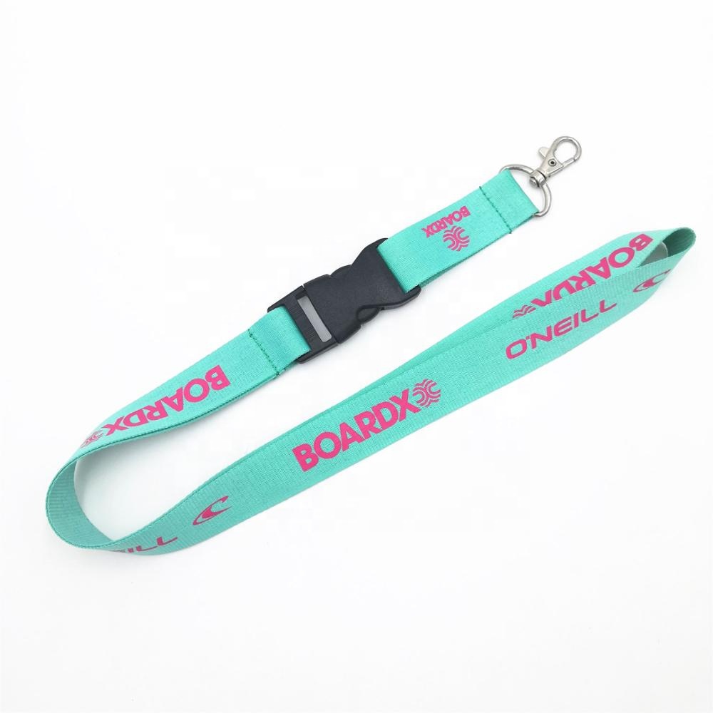 China Cheap price Sublimation Printing Lanyard – Fashion custom silk printing lanyard with plastic buckle for company staff – Bison