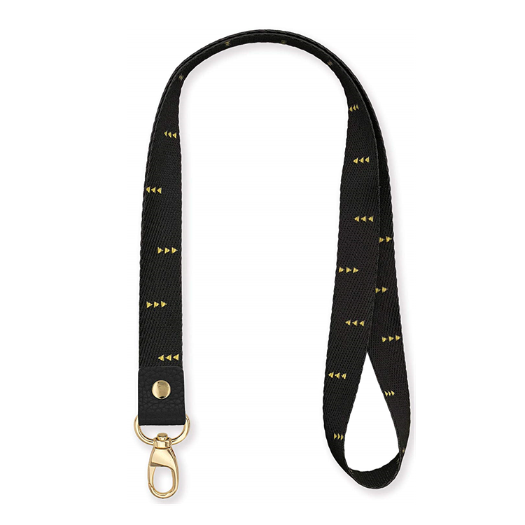 High Quality Heat Transfer Lanyards – Custom polyester keychain lanyard black webbing strap with clip – Bison