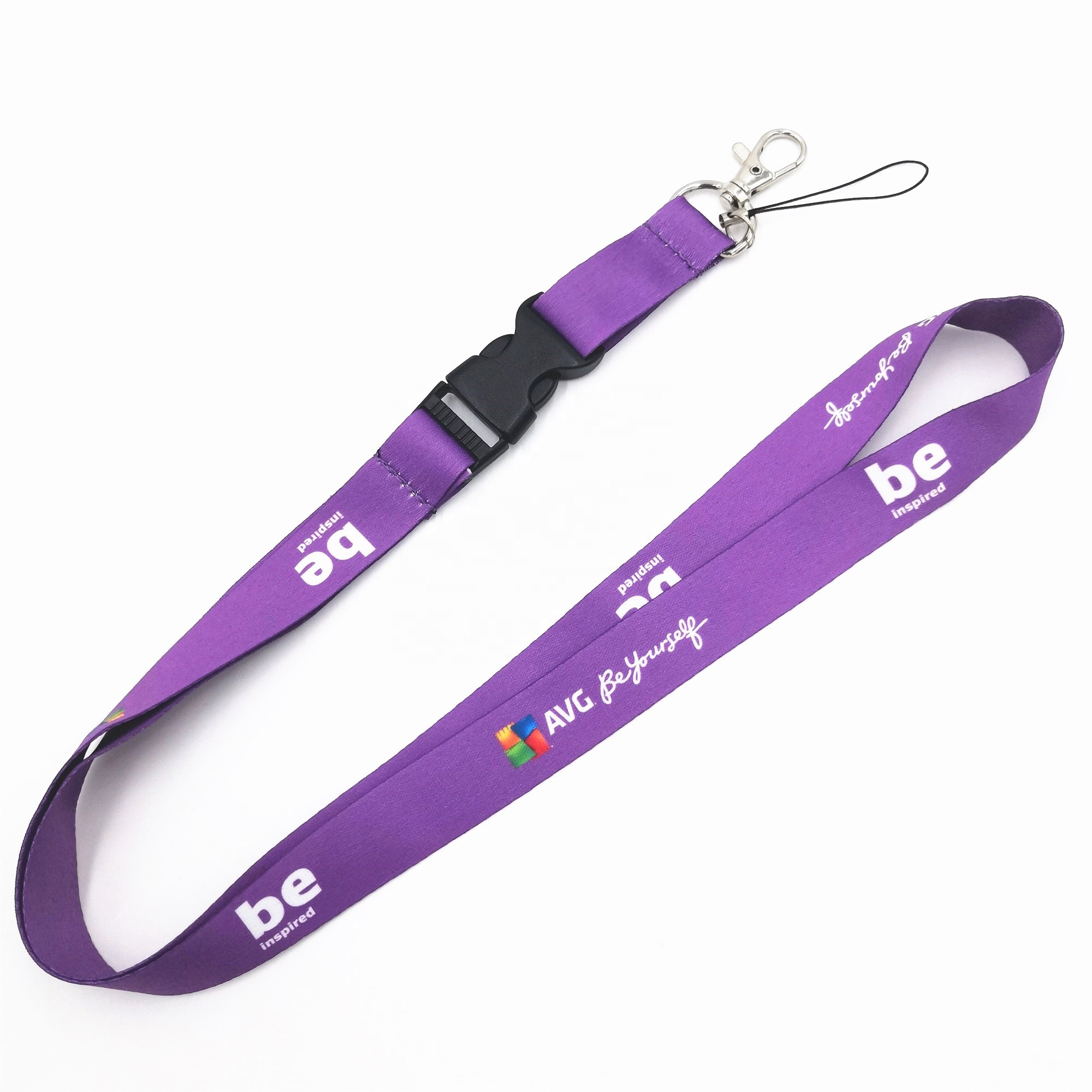 Good Quality Lanyards - Manufacturer free sample polyester plastic buckle lanyard with phone cord – Bison
