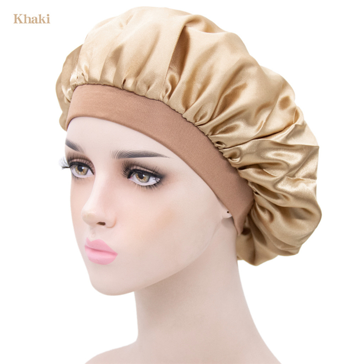 China Customize Sublimation Double Layered Silk Bonnets For Women