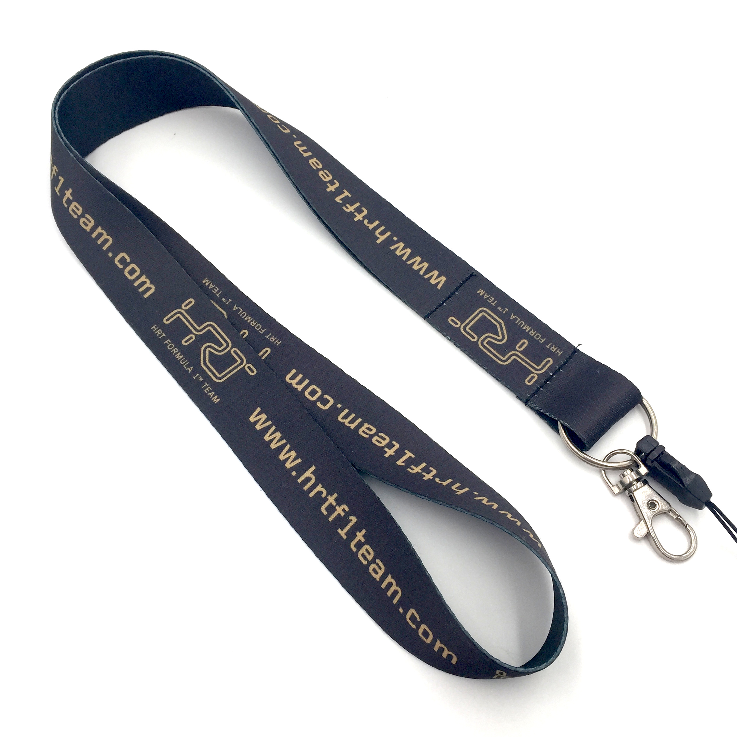 Good Quality Printing Lanyard - black lanyard with custom logo polyester sublimation printed cell phone key id card holder neck clip badge personalized lanyard – Bison