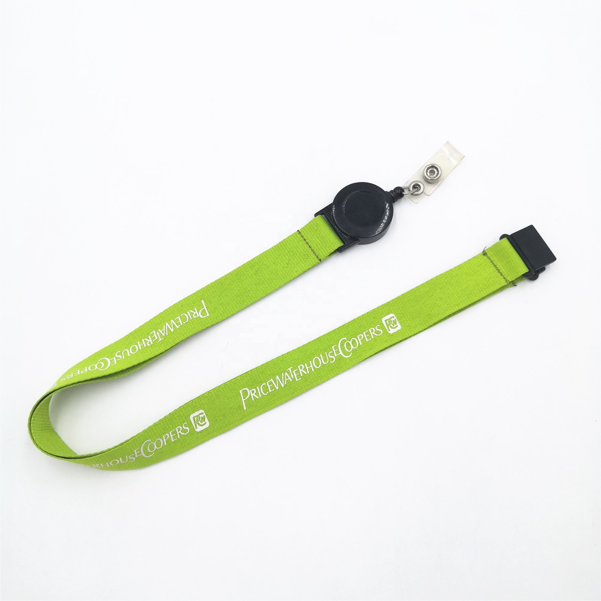 China wholesale Printing Machine For Lanyard - Flat silk printing safety buckle lanyard with retractable badge reel – Bison
