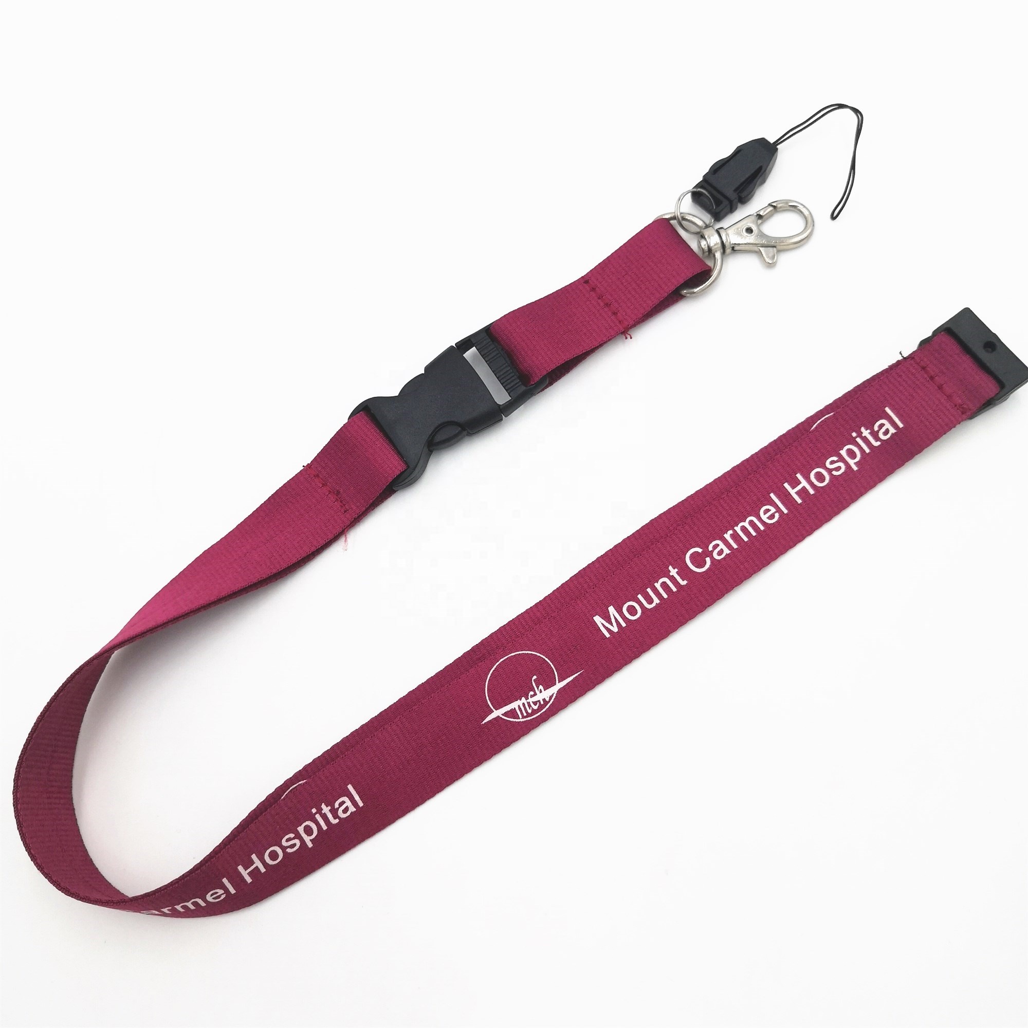 High Quality Floral Printing Lanyard - Promotional claret cheap custom polyester lanyard with different logo – Bison