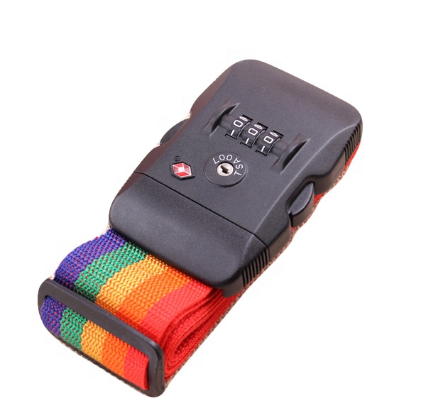 Hot-selling Usb Lanyard Vape - Rainbow color TSA Luggage Belts Straps Suitcase Travel accessories Belt Strap – Bison