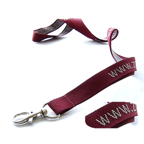 PMS color color and Polyester Material woven adjustable lanyard