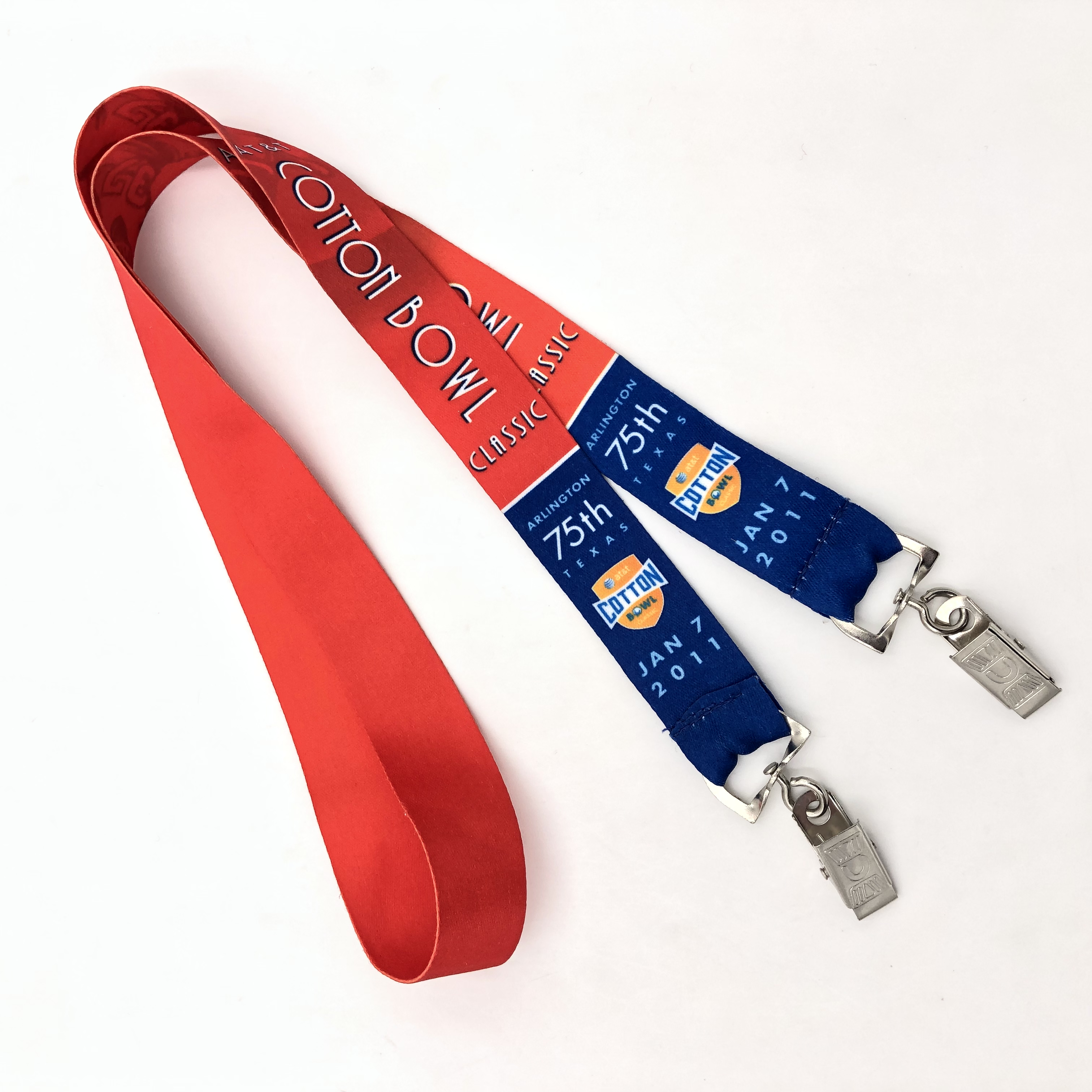 High Quality Floral Printing Lanyard - Double clips card badge heat transfer lanyard – Bison
