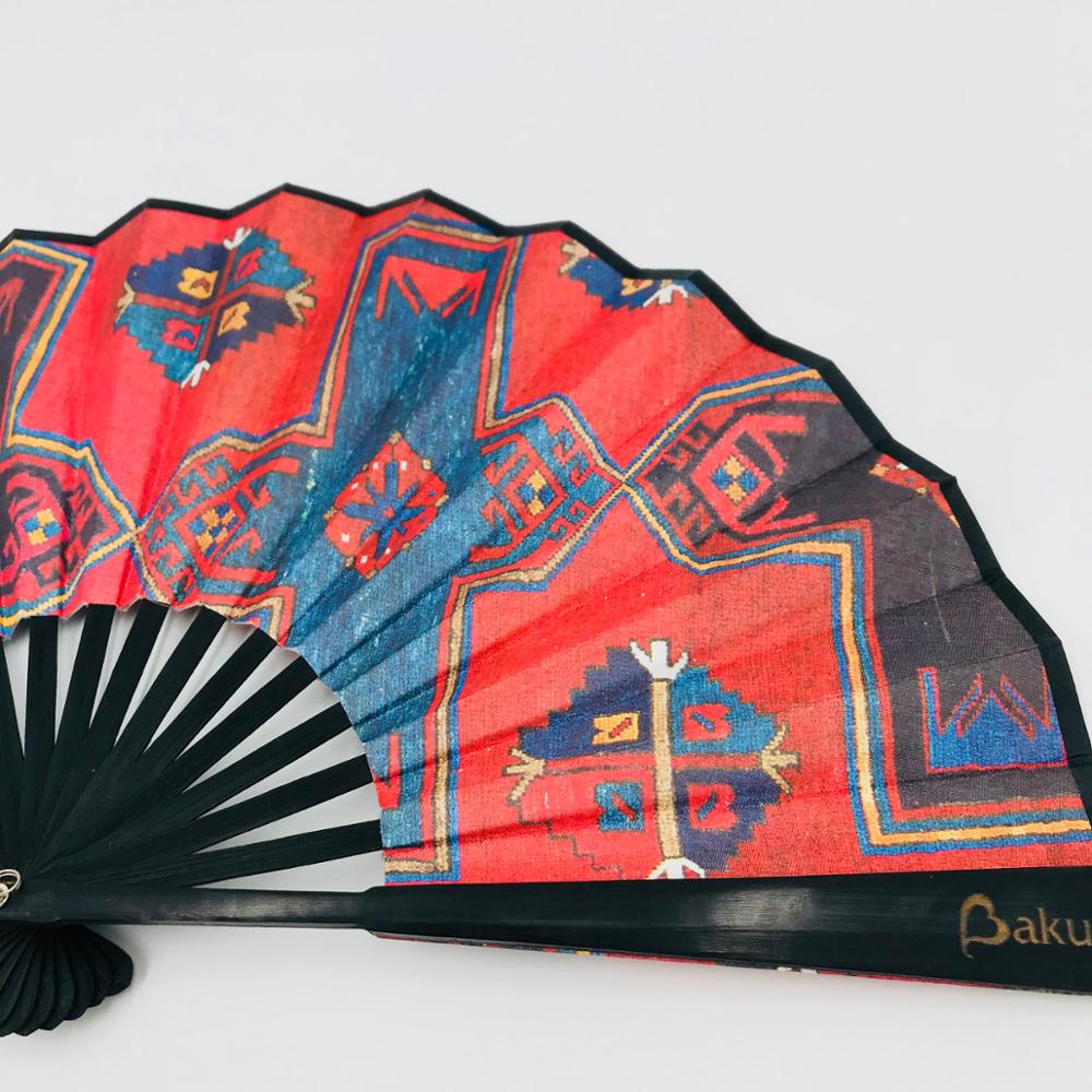 Wedding Popular Bamboo Cloth Handheld Fan in Two sides