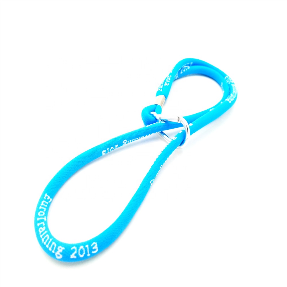 2020 Good Quality Nylon Lanyard Detachable – Carabiner Blue Round Woven Polyester Lanyard With Customized Logo – Bison