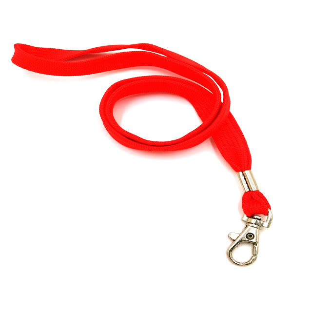 Promotional Custom Red Tube Polyester Lanyard With Metal Hook And Clip