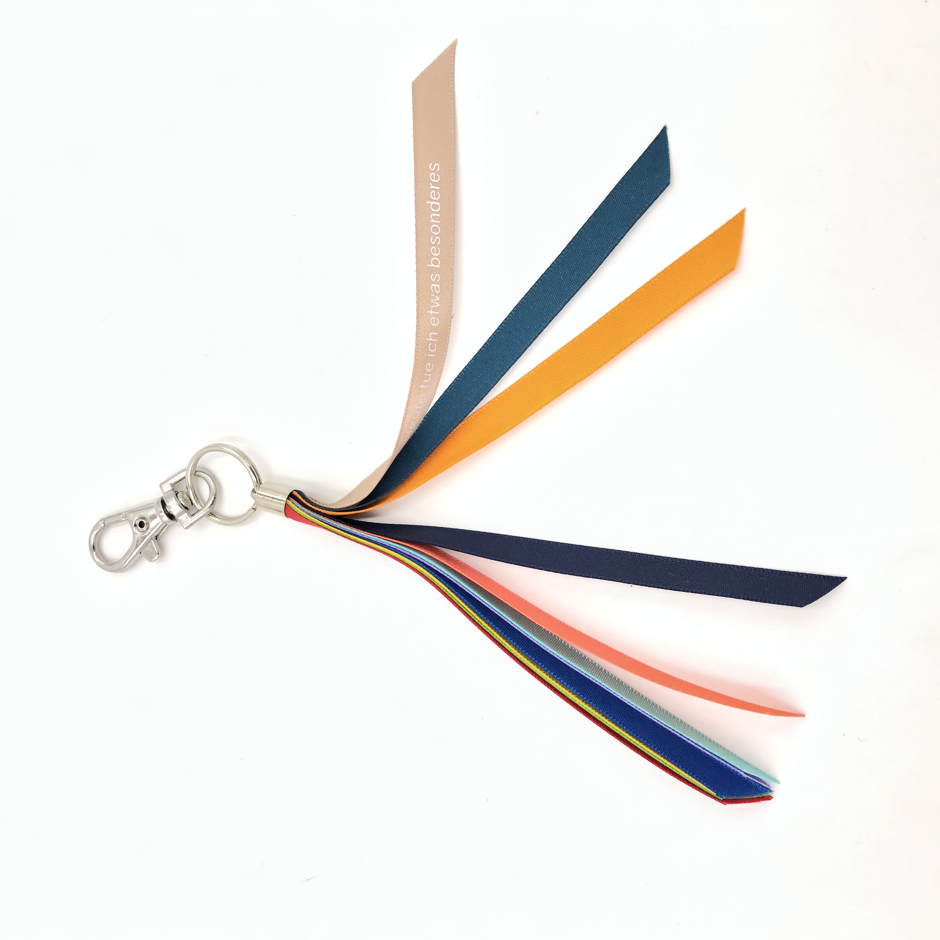 Good Quality Short Lanyard - Customized silk printed satin fabric  ribbon keychain – Bison