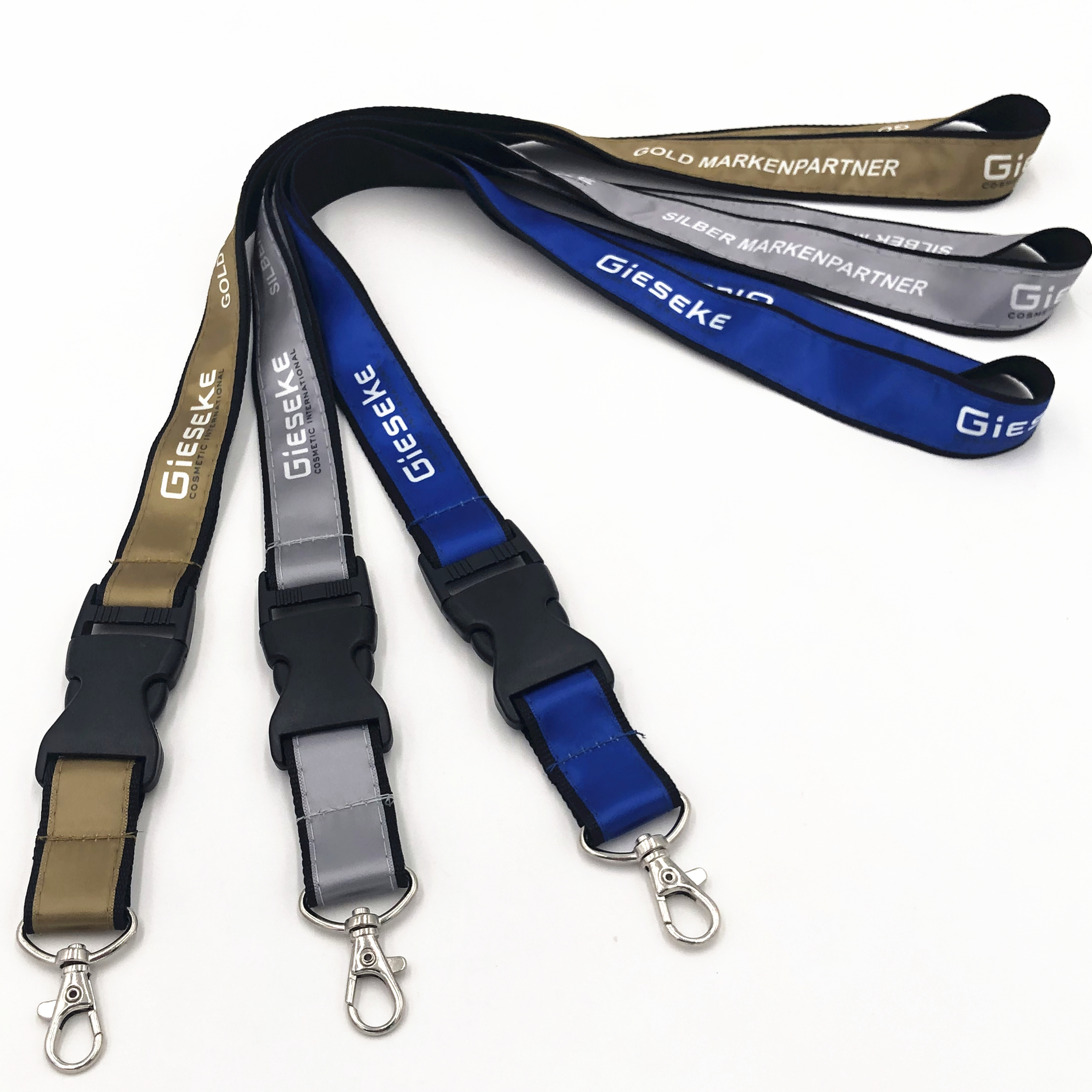 Eco-friendly Premium Quality Detachable Buckle Release Two Layer Printed Lanyards