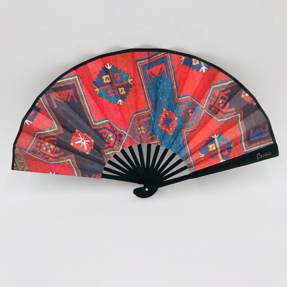 Wedding Popular Bamboo Cloth Handheld Fan in Two sides Featured Image