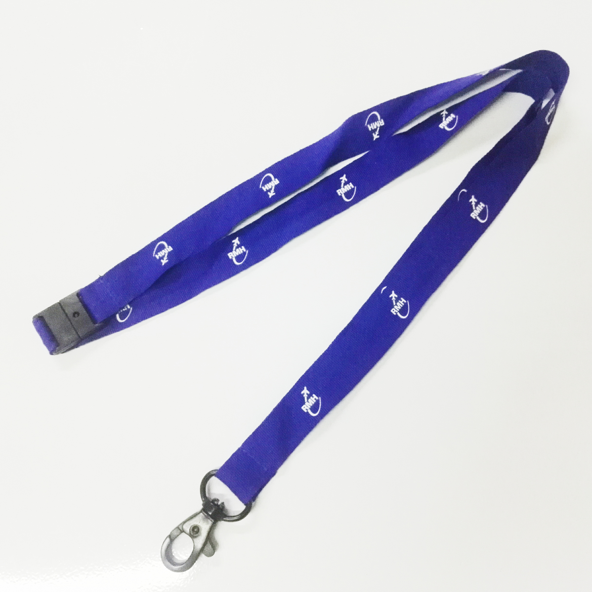 High Quality Floral Printing Lanyard - blue customized polyester egg hook lanyard with safety clip – Bison