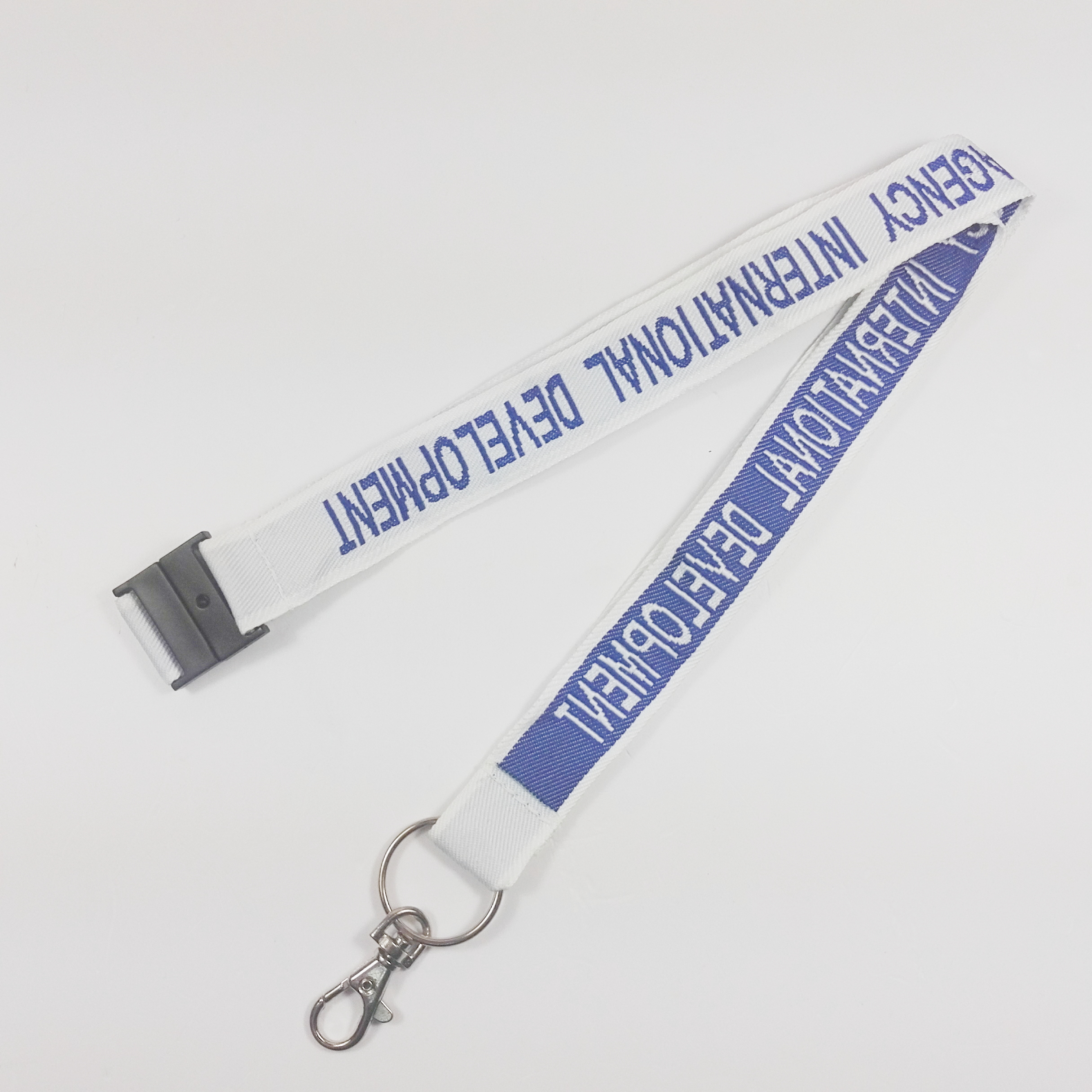 China Cheap price Sublimation Printing Lanyard – customized brand name woven lanyard with safety buckle – Bison