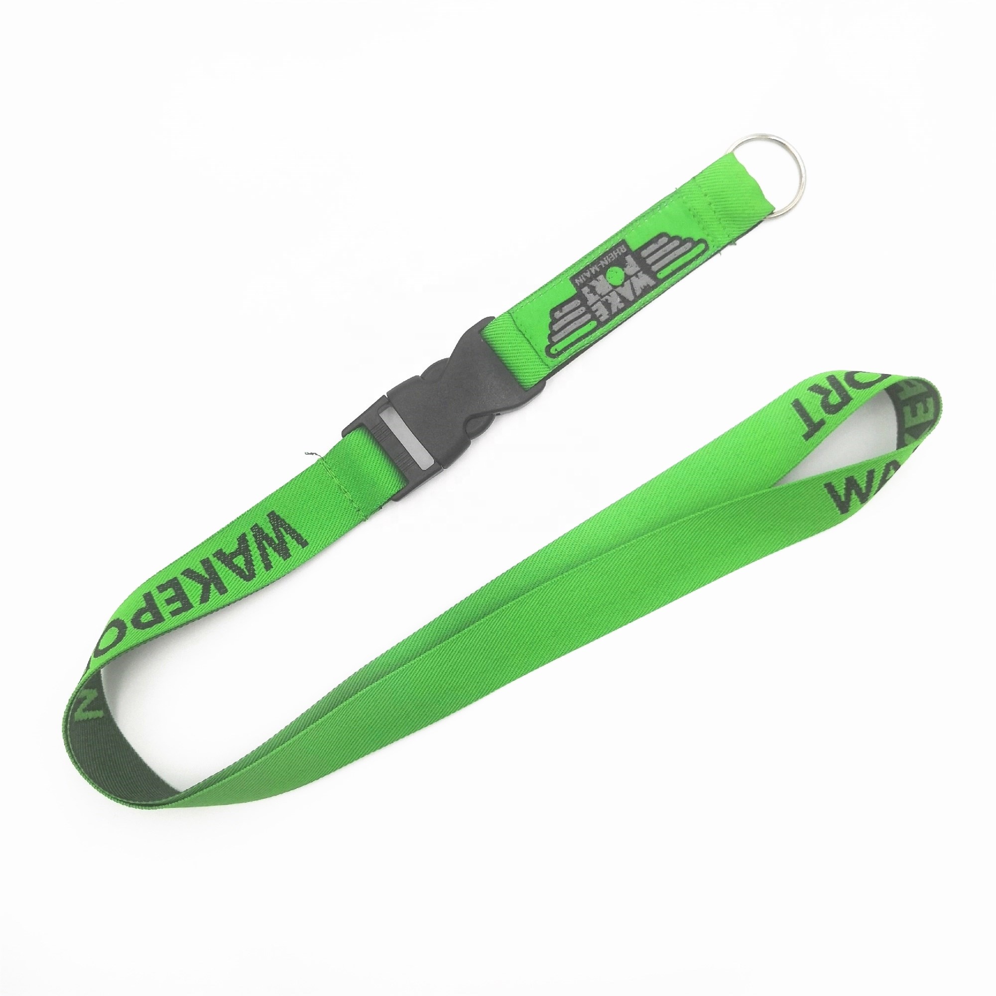 2020 High quality High Quality Nylon Lanyards - Custom single woven plastic buckle lanyard with ring – Bison